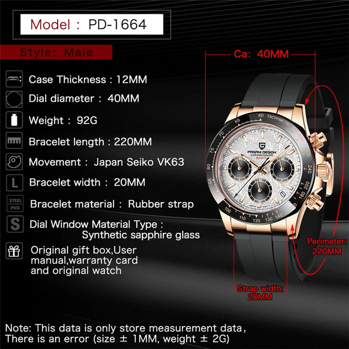 PAGANI DESIGN Prestige Automatic – Men's Sapphire Mechanical Timepiece