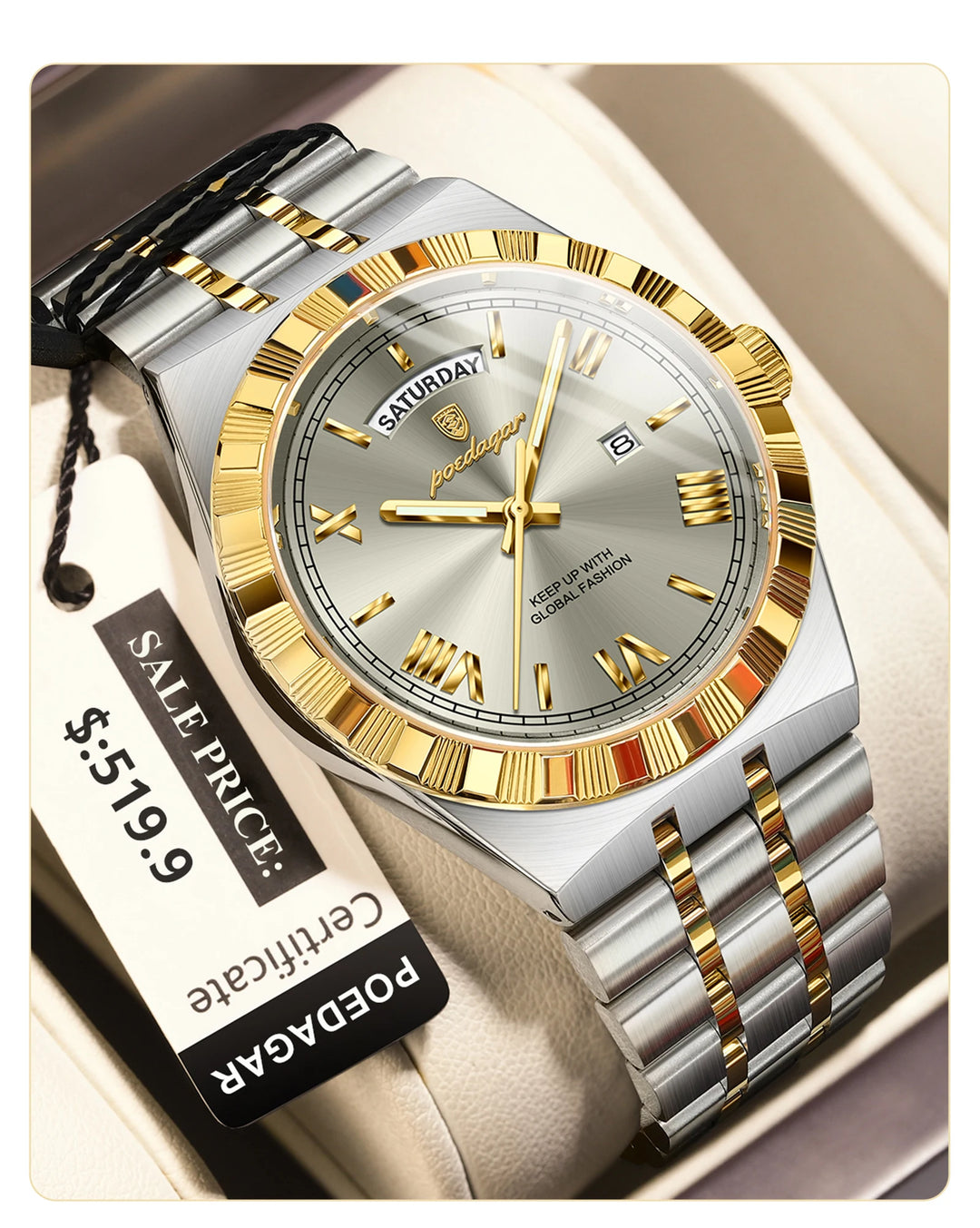 POEDAGAR Classic Lux® – Men’s Stainless Steel Watch