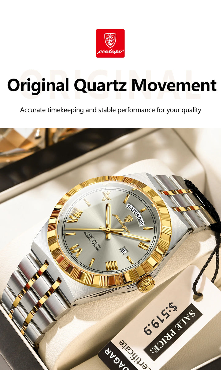 POEDAGAR Classic Lux® – Men’s Stainless Steel Watch