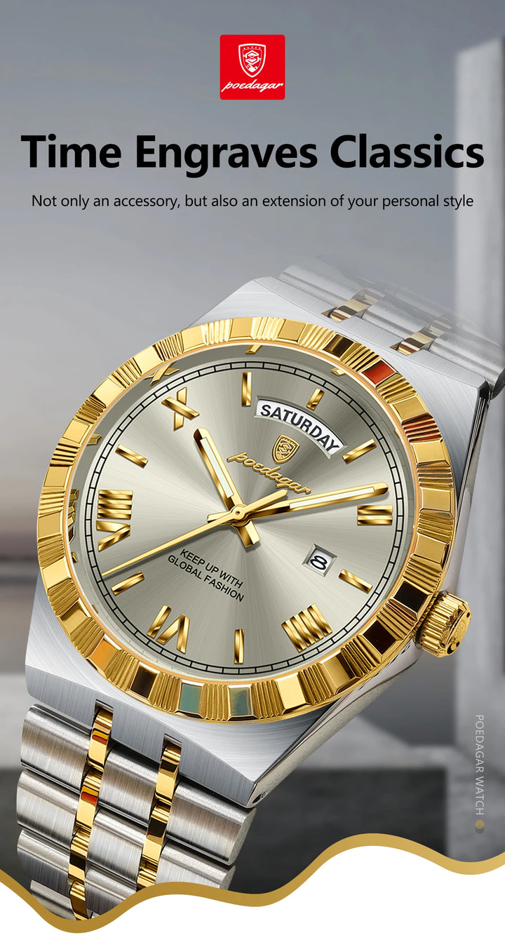 POEDAGAR Classic Lux® – Men’s Stainless Steel Watch