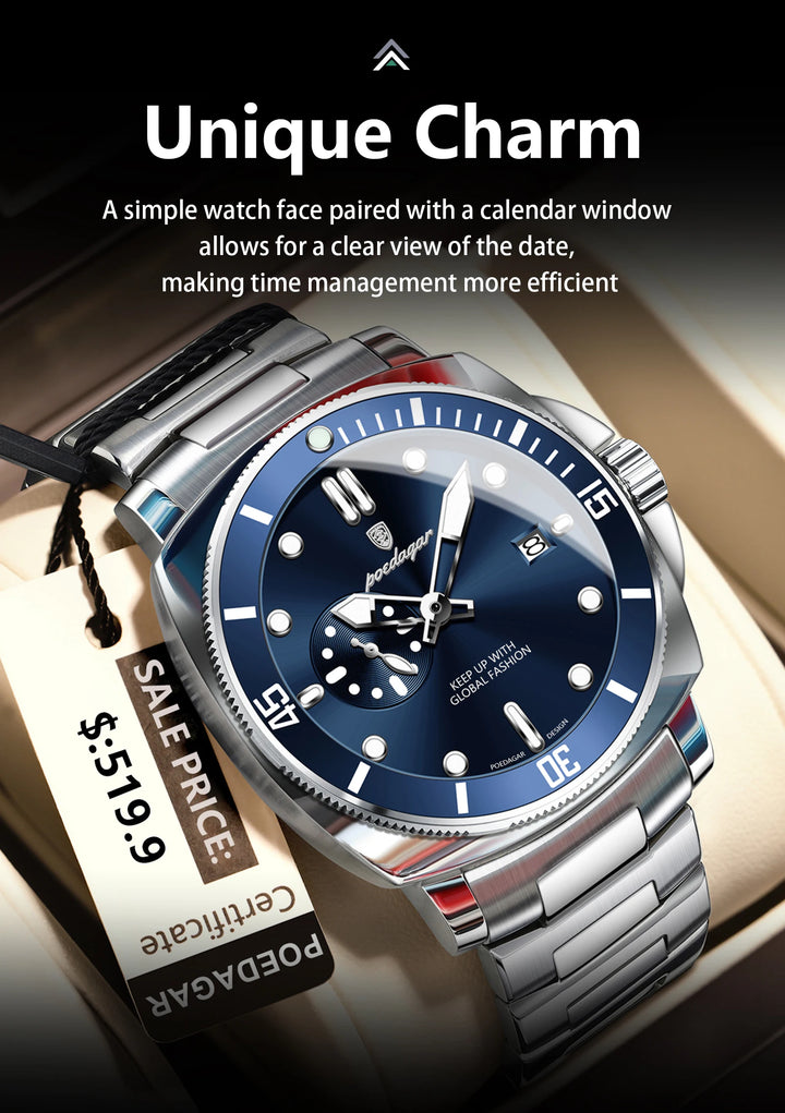 POEDAGAR SportLux® – Men’s Waterproof Quartz Watch