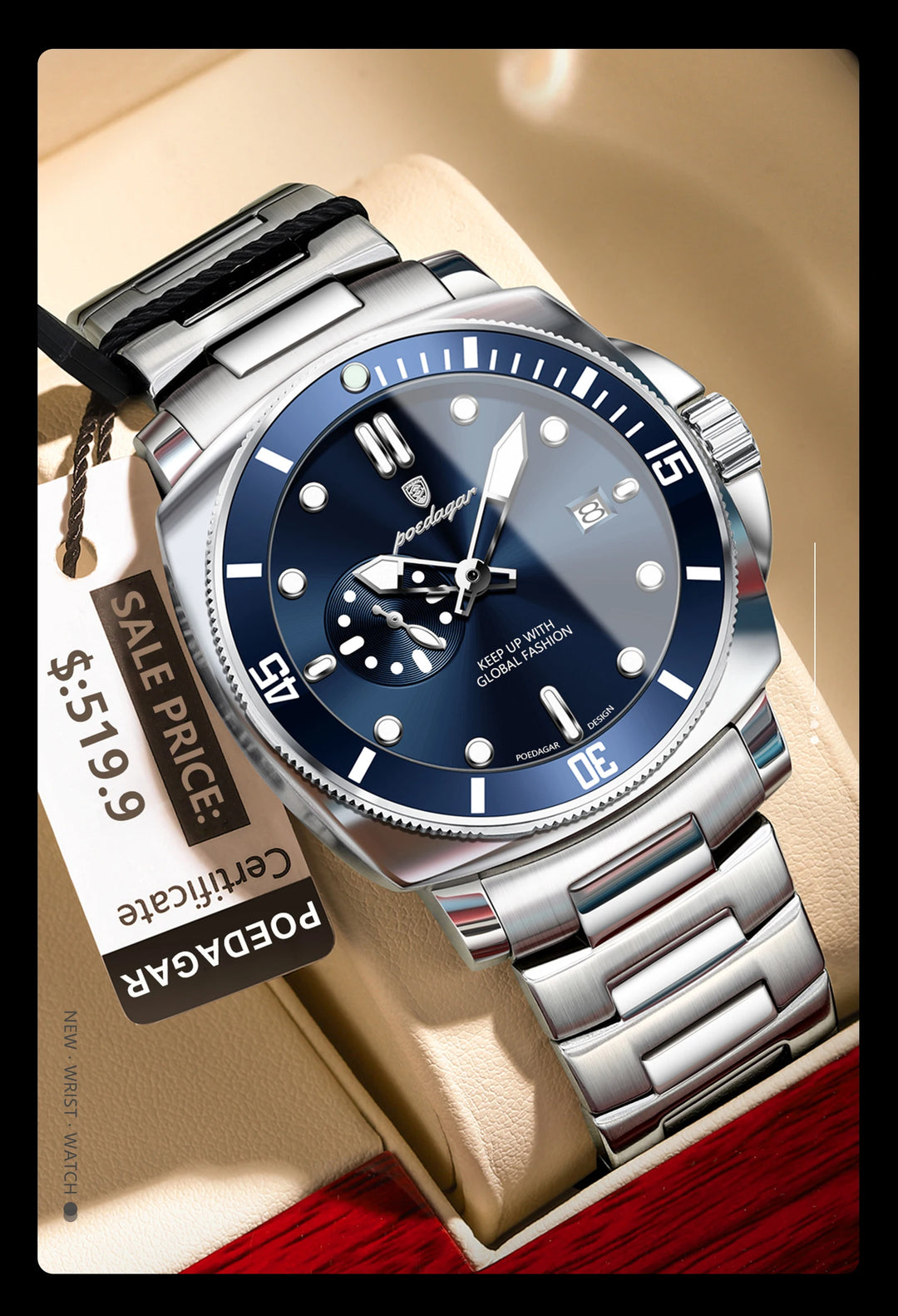 POEDAGAR SportLux® – Men’s Waterproof Quartz Watch