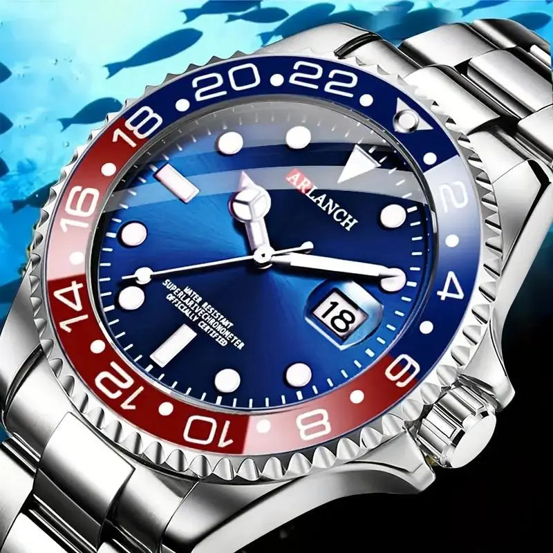 Série Ghost Diver de luxo - Relógio masculino em aço inoxidável