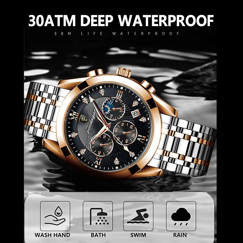 POEDAGAR Sport Chronograph Quartz Watches