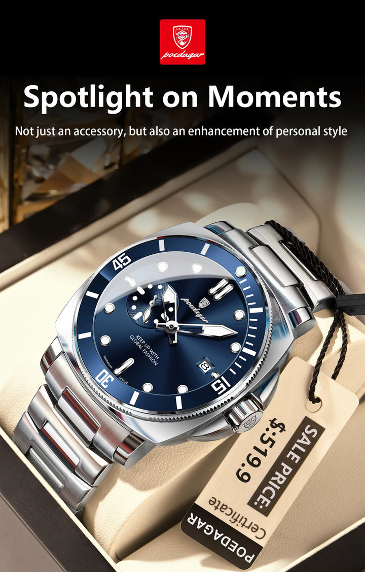 POEDAGAR SportLux® – Men’s Waterproof Quartz Watch