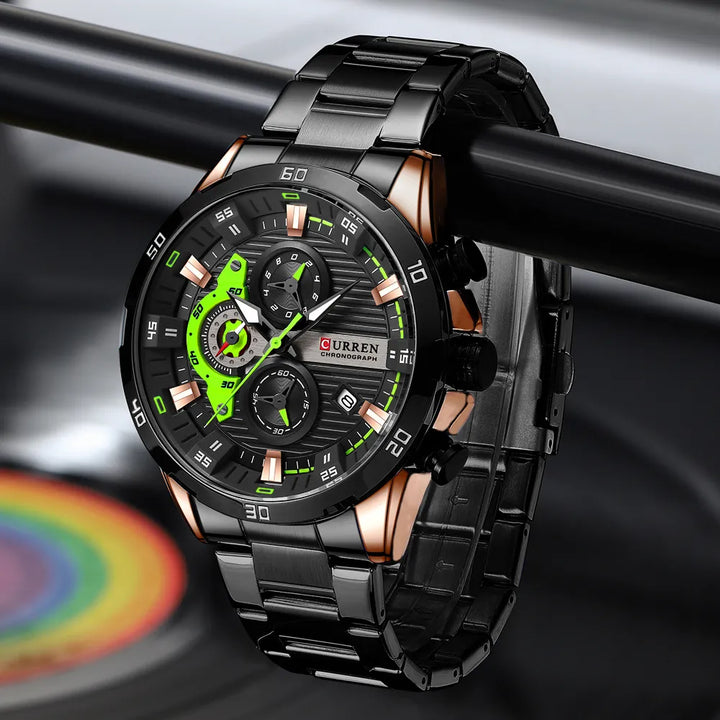 CURREN Stainless Steel Watches for Mens Creative Fashion