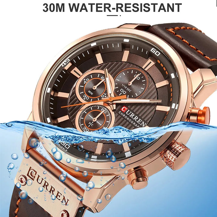 CURREN Brand Watch Men Leather Sports Watches Men's Army Military