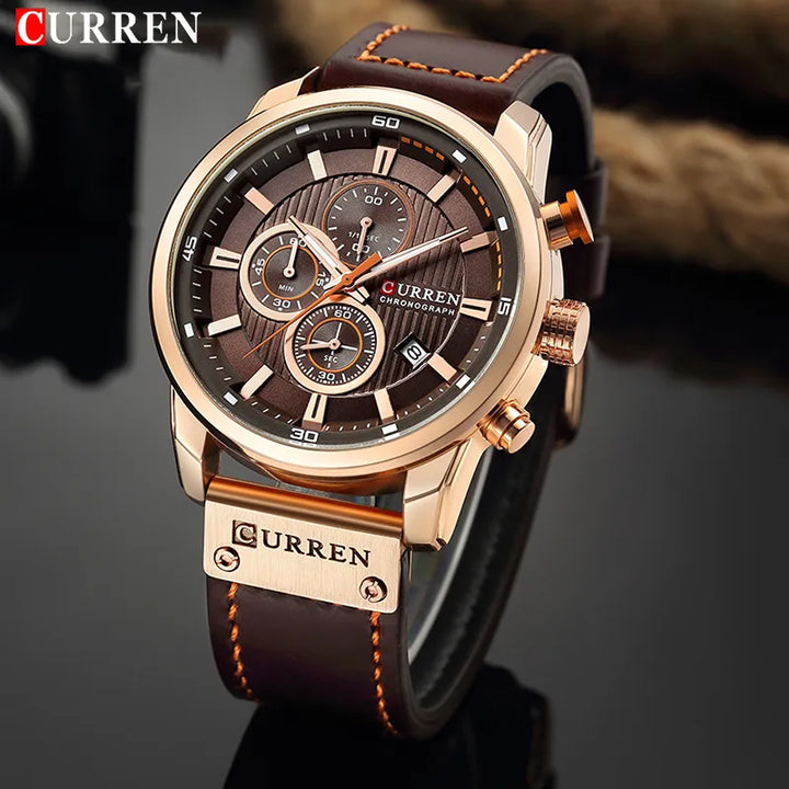 CURREN Brand Watch Men Leather Sports Watches Men's Army Military
