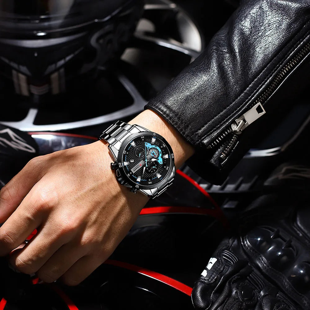 CURREN Stainless Steel Watches for Mens Creative Fashion