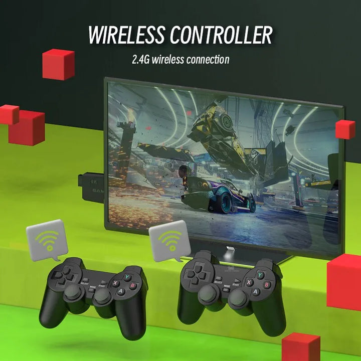 Para tv 2.4g console sem fio jogo vara 4k 10000 jogos portátil