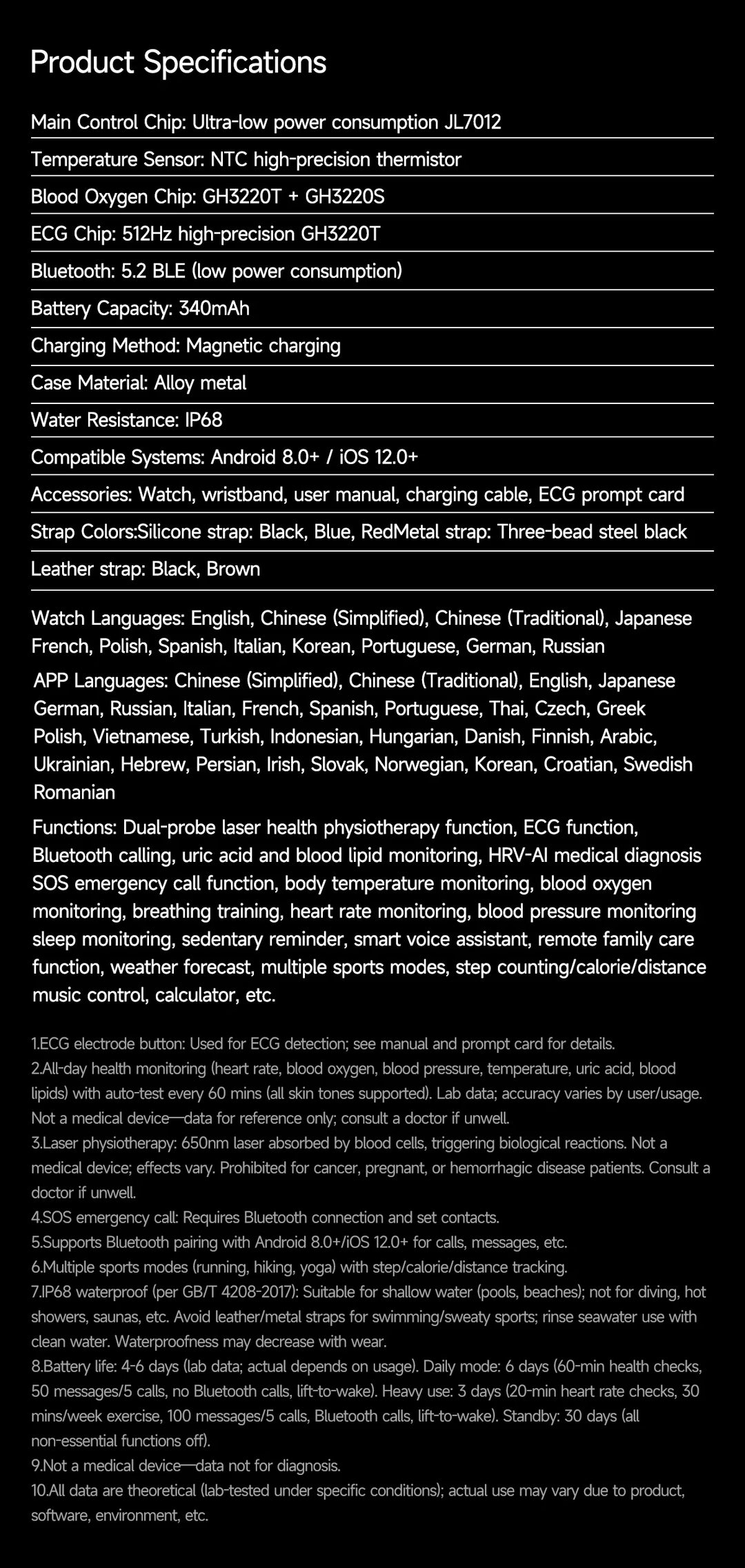 VitalScan Blood Glucose Pro® – Best 2026 Laser Health Monitoring Smart Watch - With Japan Laser Treatment Therapy Preventing the Three high Health Risks