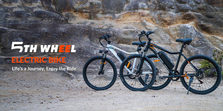 5TH WHEEL AB17 Electric Bike, 700W Peak Motor, 23 Mph Max Speed, Color LCD Display, Front Suspension (Gray)