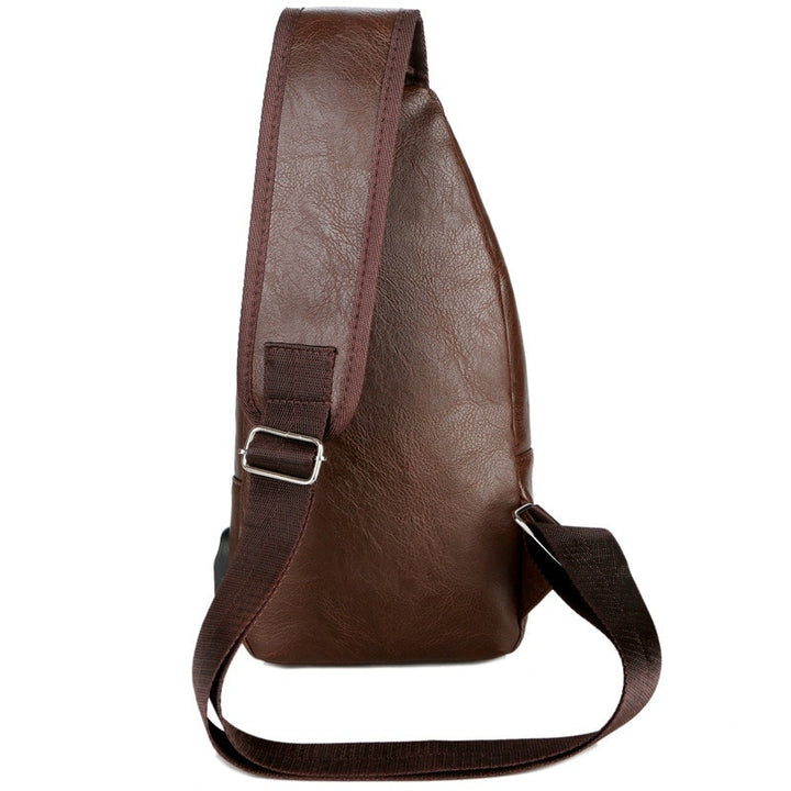 Bolsa de peito para carregamento USB com orifício para fone de ouvido