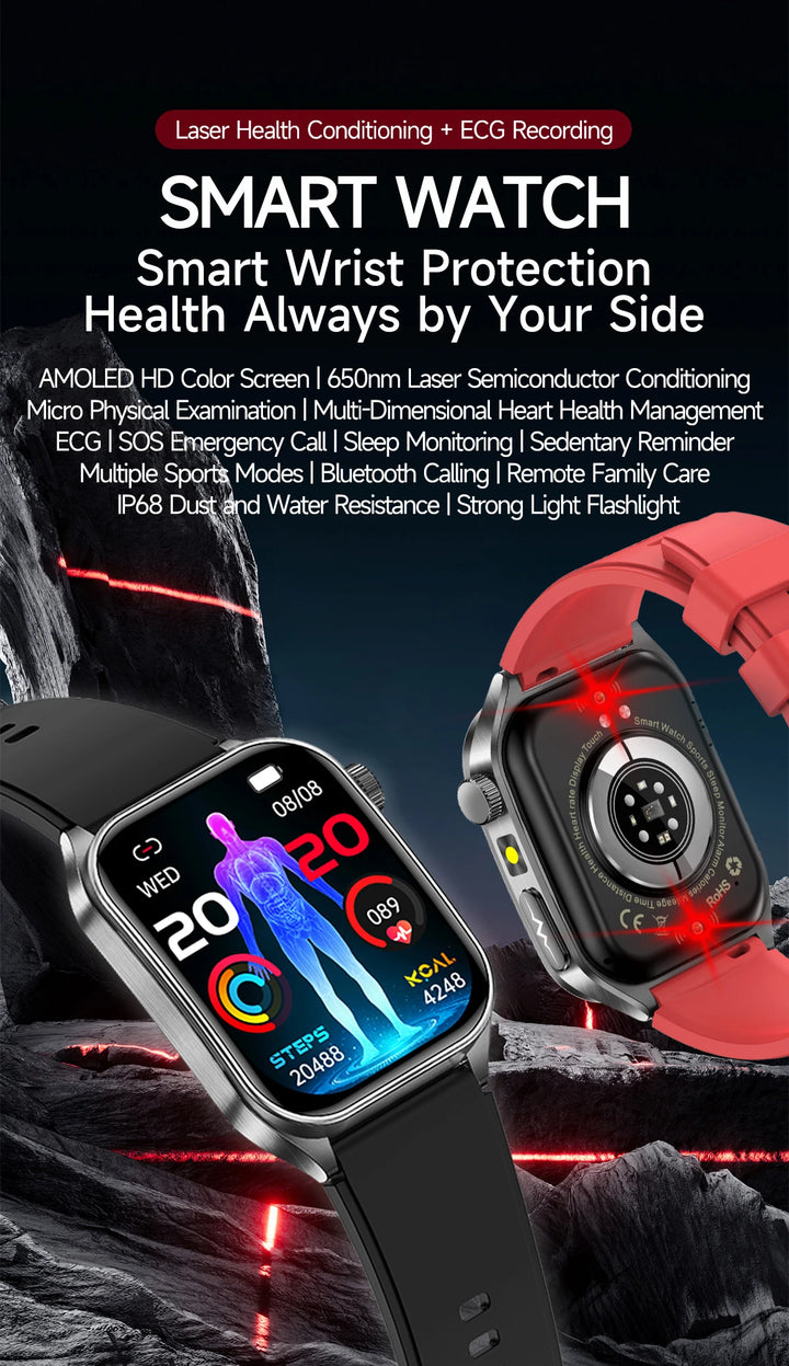 VitalScan Blood Glucose Pro® – Best 2026 Laser Health Monitoring Smart Watch - With Japan Laser Treatment Therapy Preventing the Three high Health Risks