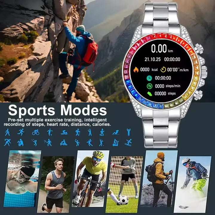 New For Rolex RI PRO Smart Watch Men AMOLED HD Outdoor Sports NFC GPS Compass Heart rate Waterproof Bluetooth Call Smartwatches