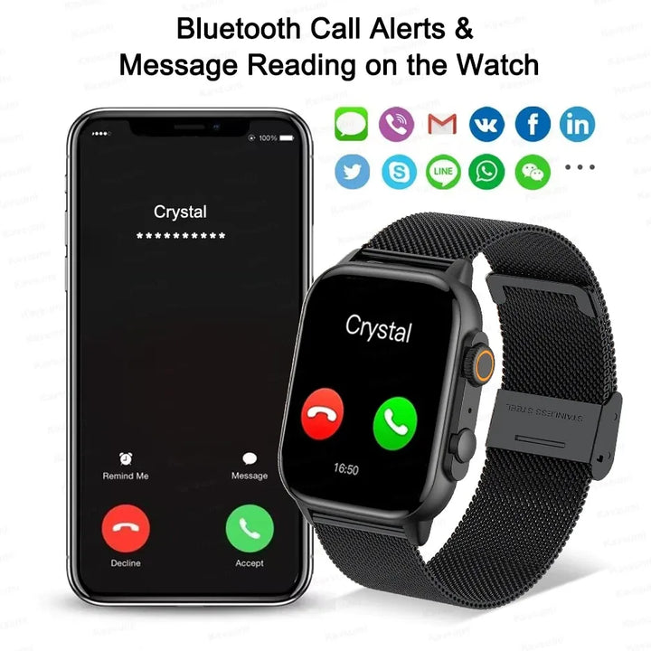 2023 hk9 ultra smartwatch das mulheres dos homens amoled tela hd freqüência cardíaca pressão arterial nfc bluetooth chamada relógio inteligente para apple huawei