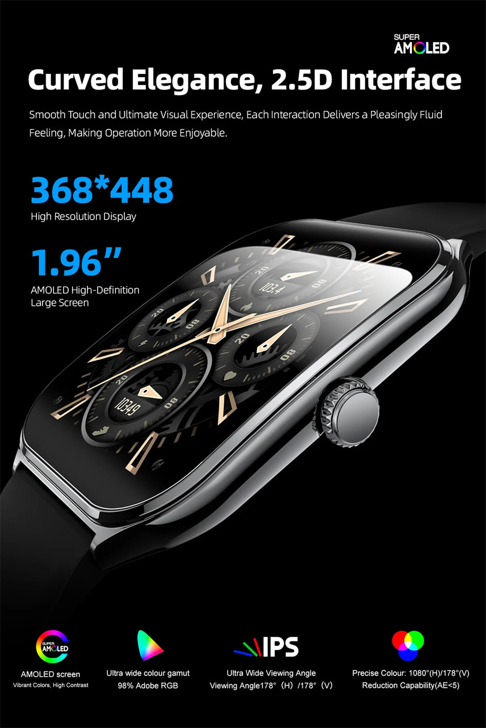 AURAS™ UltraThin Pro 2025 AMOLED Smartwatch