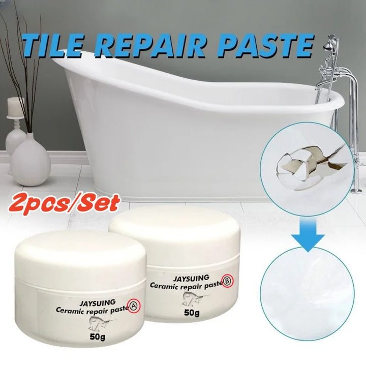 PorcelainFix Pro™ Ceramic & Tile Repair Kit – White Crack & Chip Repair Paste (2pcs/set)