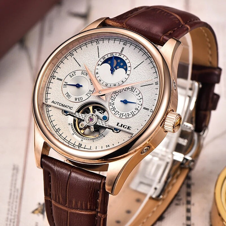 Automatic Mechanical Watch Tourbillon Clock  Lige 6828