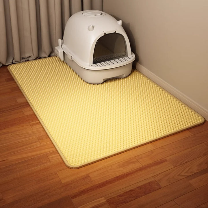 Tapete de cama para gatos, camada dupla, à prova d'água, antiderrapante, areia, lavável, tapete de cama, almofada limpa, matunder, caixa de areia para gatos