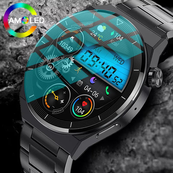 Relógio inteligente NFC - GT3 Pro AMOLED 390 * 390 Tela HD Frequência cardíaca Bluetooth Chamada IP68 SmartWatch à prova d'água