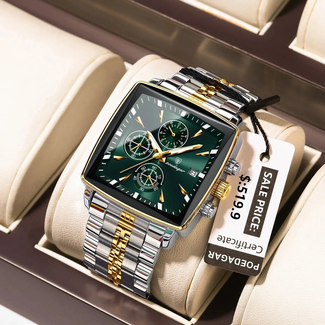POEDAGAR Imperial Chronograph -  Swiss Luminous Luxury Quartz Men’s Watch