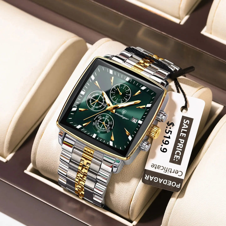 POEDAGAR Imperial Chronograph -  Swiss Luminous Luxury Quartz Men’s Watch