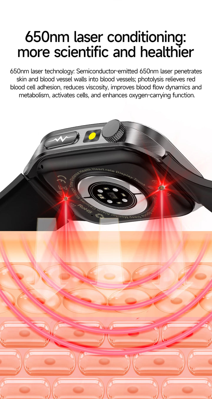 VitalScan Blood Glucose Pro® – Best 2026 Laser Health Monitoring Smart Watch - With Japan Laser Treatment Therapy Preventing the Three high Health Risks