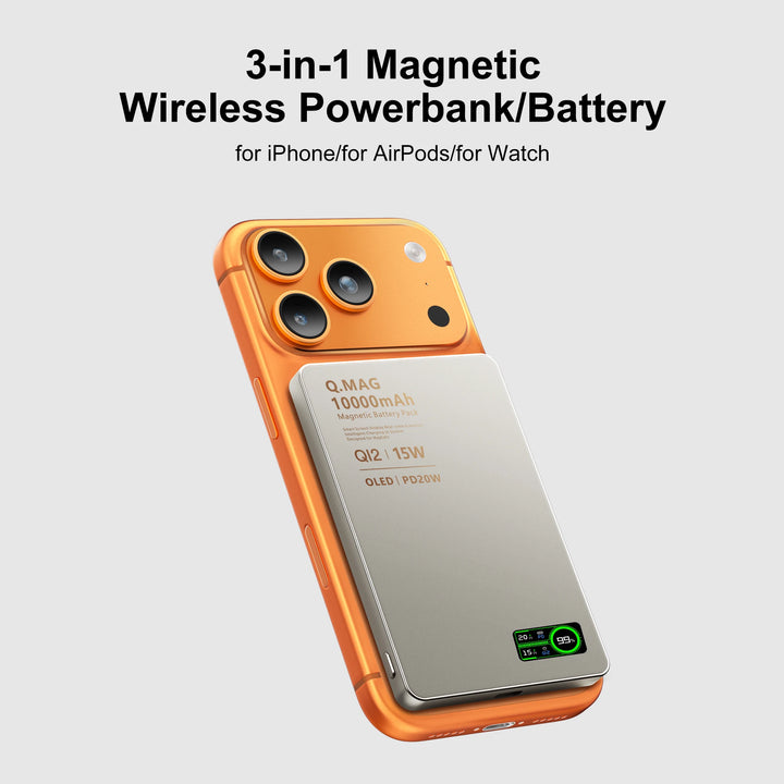 MagCharge Trio® – 3 in 1 Magnetic 15W Wireless Fast Charging Power Bank