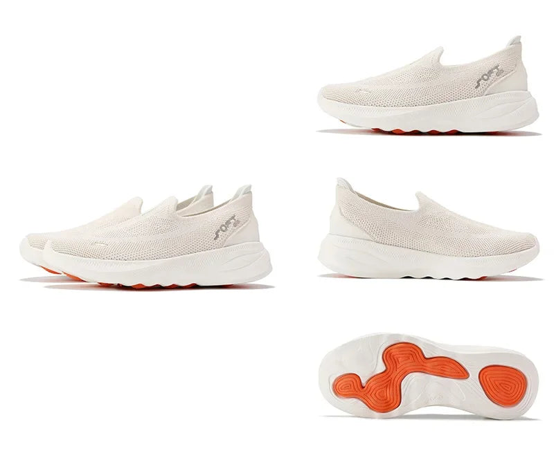 Li-Ning Women’s Soft Go 2 Knit Slip-On Walking Shoes – Ultra Lightweight, Super Comfy Breathable Cushioned Sneakers