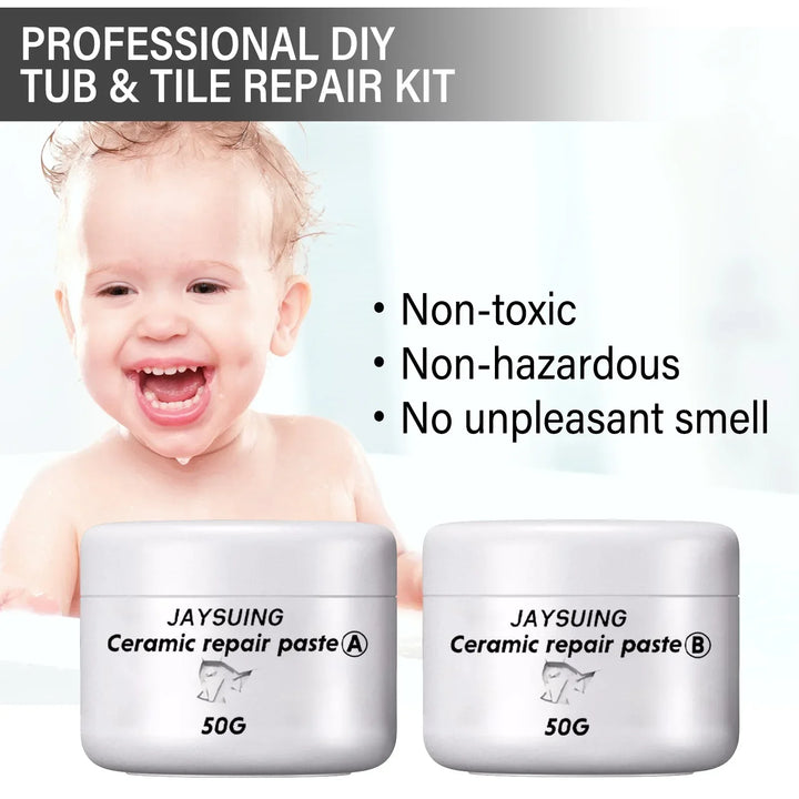 PorcelainFix Pro™ Ceramic & Tile Repair Kit – White Crack & Chip Repair Paste (2pcs/set)