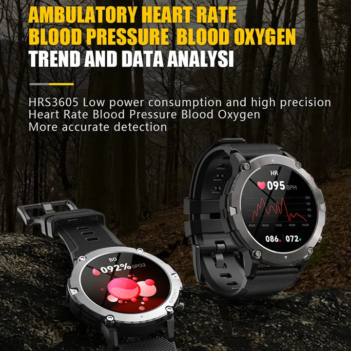 Military C21 Smart Watch Bluetooth Call Fitness Tracker 5ATM Waterproof- for iPhone Android Phone 2023