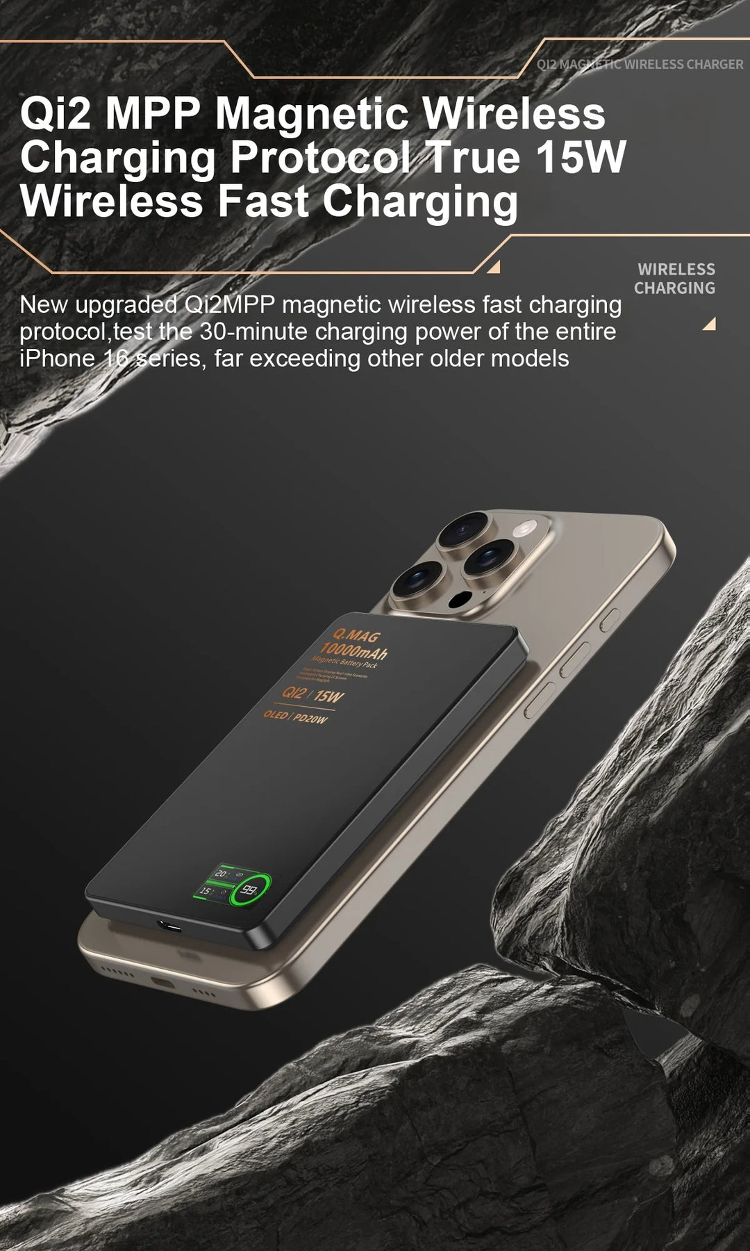 MagCharge Trio® – 3 in 1 Magnetic 15W Wireless Fast Charging Power Bank