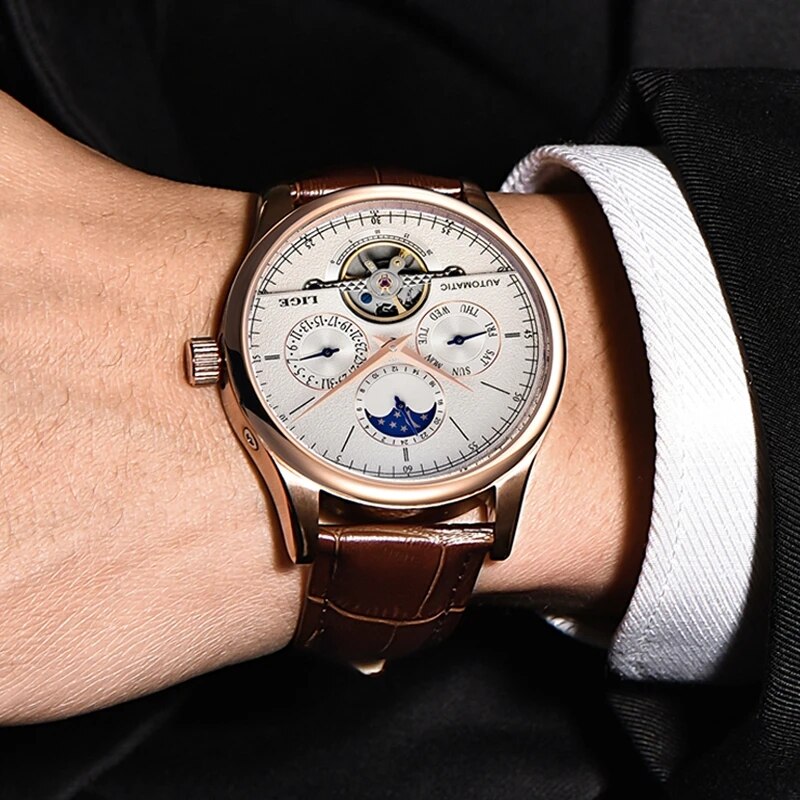 Automatic Mechanical Watch Tourbillon Clock  Lige 6828