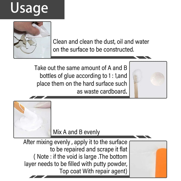 PorcelainFix Pro™ Ceramic & Tile Repair Kit – White Crack & Chip Repair Paste (2pcs/set)