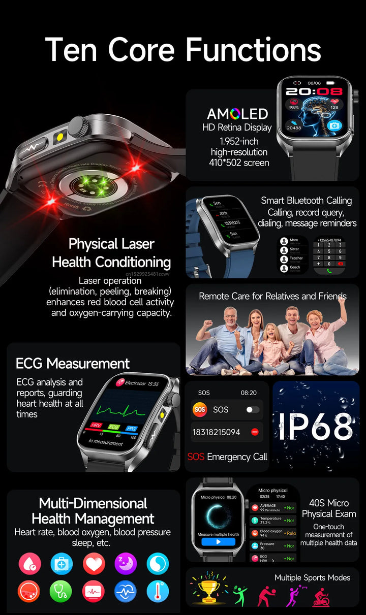 VitalScan Blood Glucose Pro® – Best 2026 Laser Health Monitoring Smart Watch - With Japan Laser Treatment Therapy Preventing the Three high Health Risks