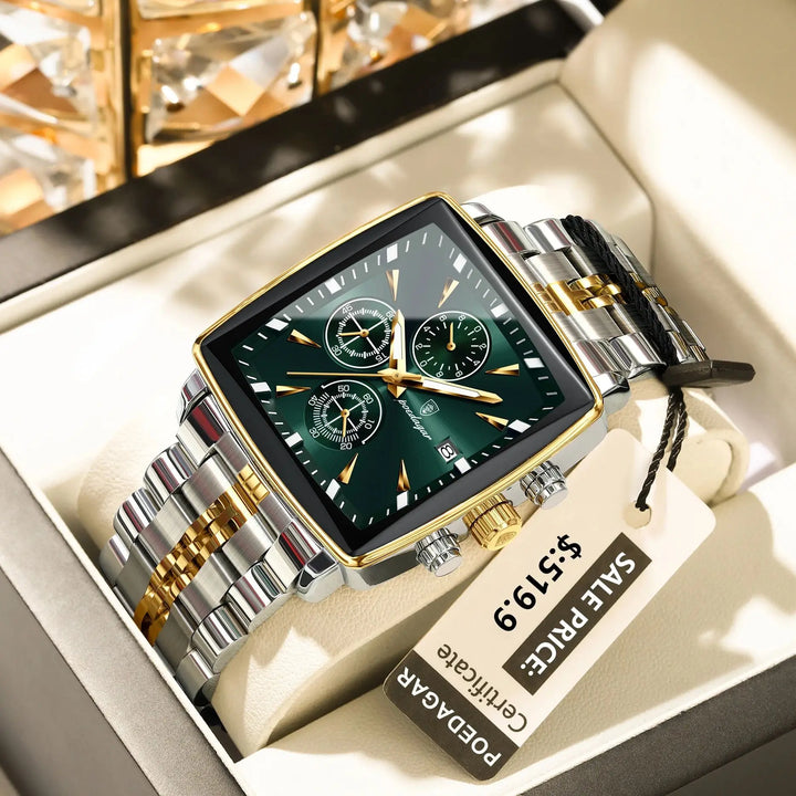 POEDAGAR Imperial Chronograph -  Swiss Luminous Luxury Quartz Men’s Watch