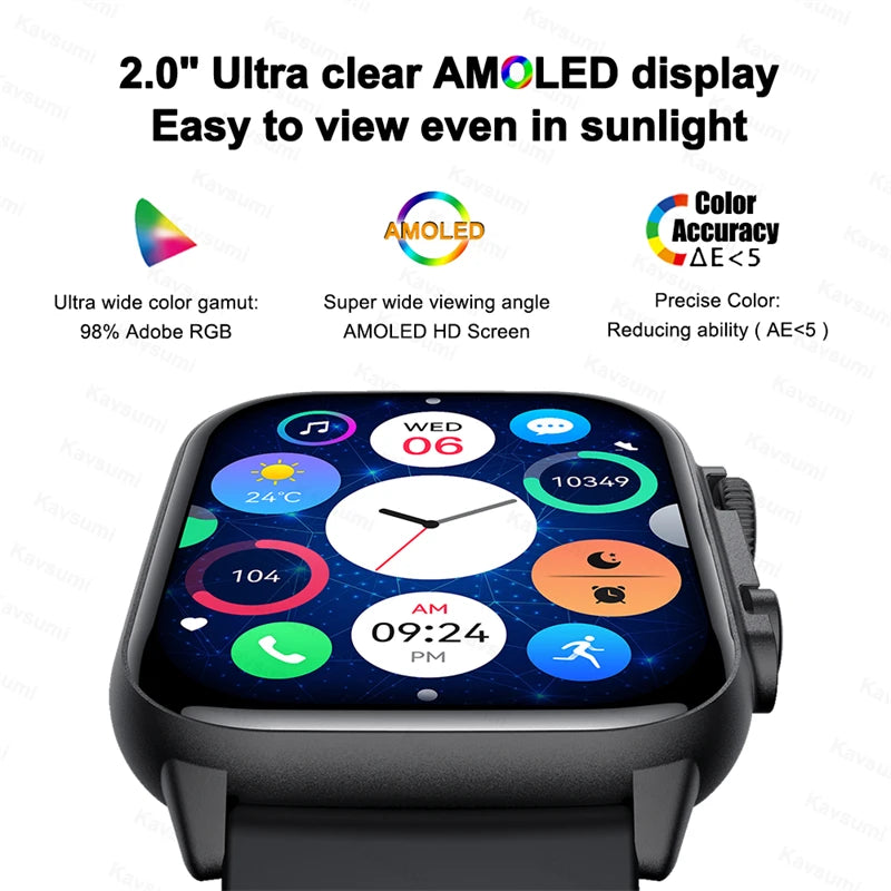 2023 hk9 ultra smartwatch das mulheres dos homens amoled tela hd freqüência cardíaca pressão arterial nfc bluetooth chamada relógio inteligente para apple huawei