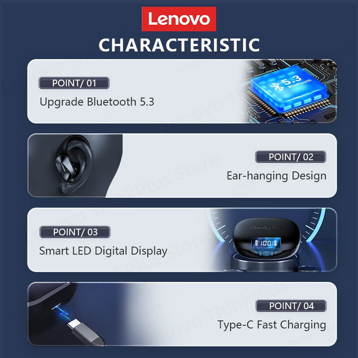 Lenovo LP75 Bluetooth 5.3 Earphones Support Sport and Fitness