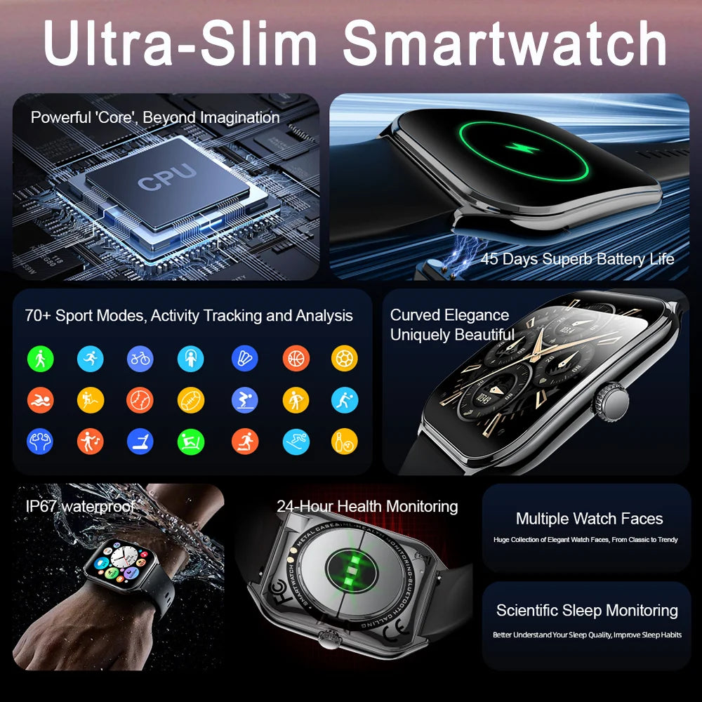 AURAS™ UltraThin Pro 2025 AMOLED Smartwatch
