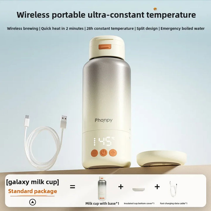 Hot Sale Creative Split Style Thermostatic Kettle Home Use Wireless Milk Mixer Portable Hot Water Insulated Cup for Outdoor Use