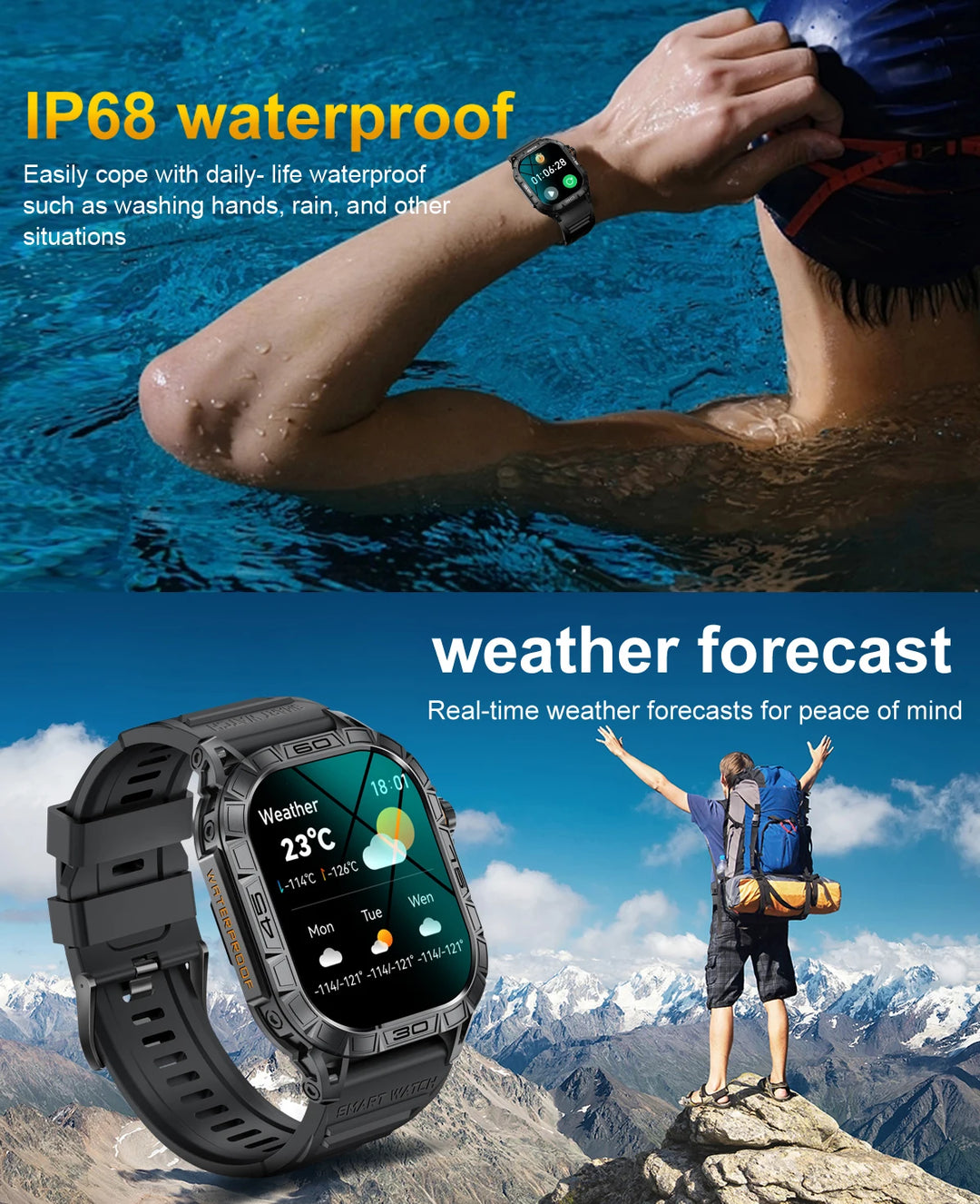 EIGIIS K63 Active®– Smartwatch with IP68 Waterproof