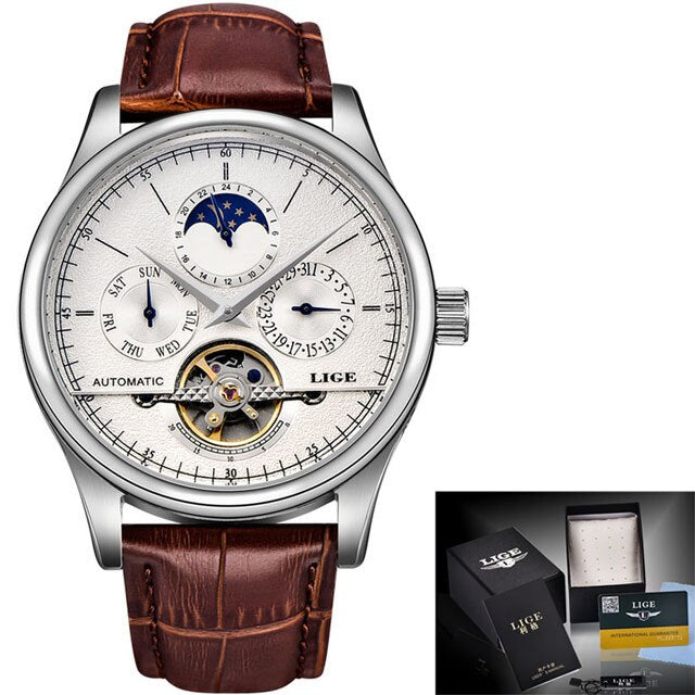 Automatic Mechanical Watch Tourbillon Clock  Lige 6828