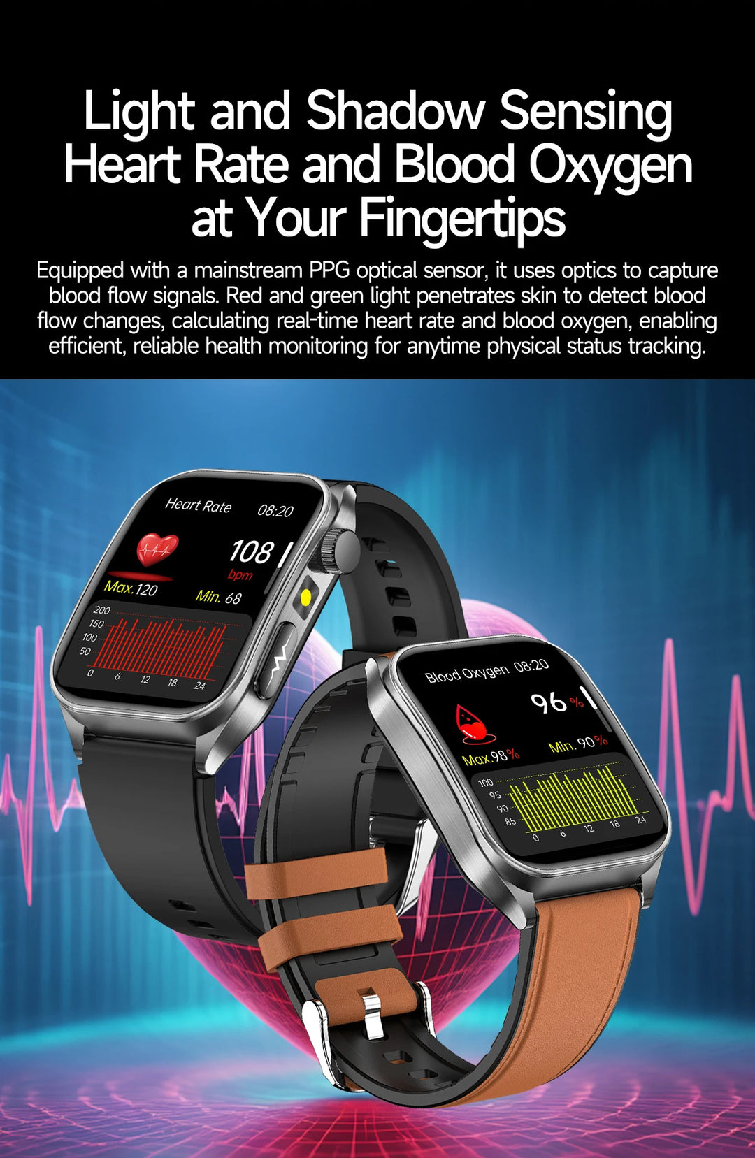VitalScan Blood Glucose Pro® – Best 2026 Laser Health Monitoring Smart Watch - With Japan Laser Treatment Therapy Preventing the Three high Health Risks