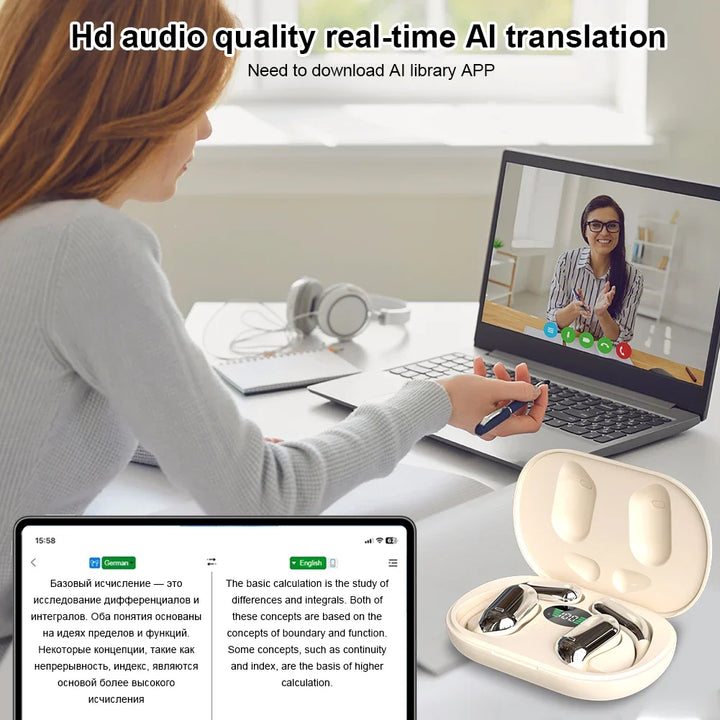 PolyLingo™ 3-in-1 AI Translator Earbuds