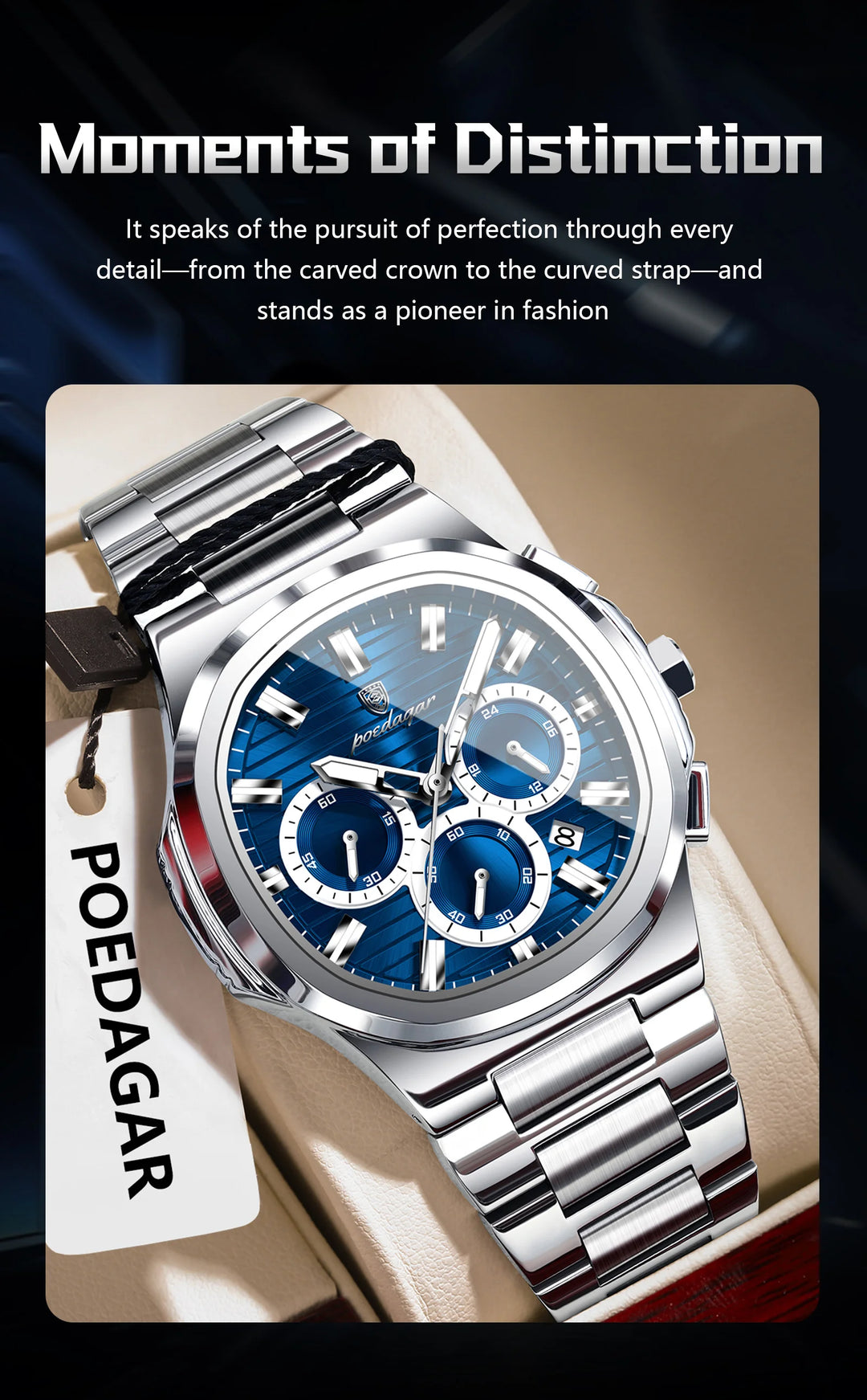 POEDAGAR Titan Commander® – Swiss Luminous Luxury Quartz Men’s Watch