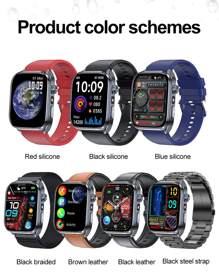 2025 New AI Intelligent ECG Health Smartwatches Men Blood Lipids Uric Acid Heart Rate 2.5D Dynamic UI Bluetooth Call Smart Watch