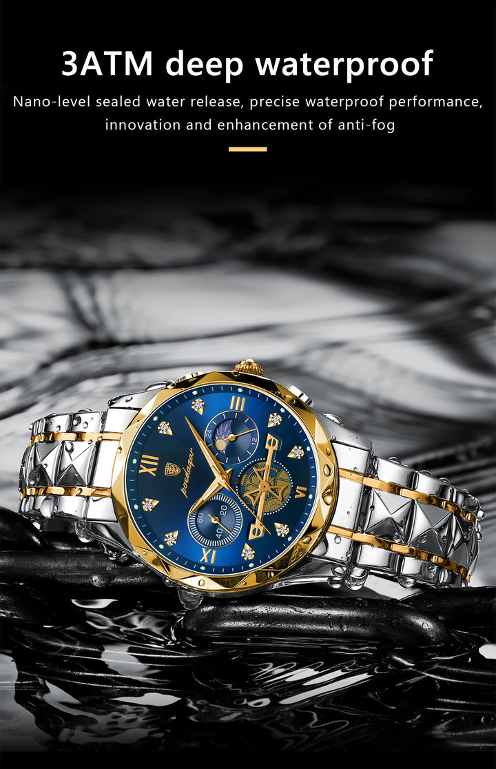 POEDAGAR Luxury Man Wristwatch Waterproof Luminous Chronograph Watch for Men