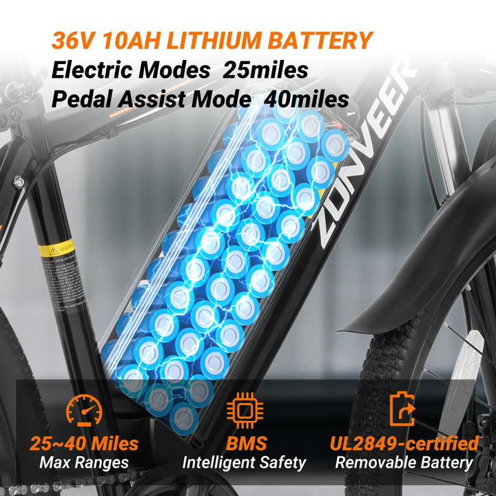 M26 ThunderGlide Pro 1000 – Ultimate City Power E-Bike - 1000W Peak Motor 360WH Lithium Battery