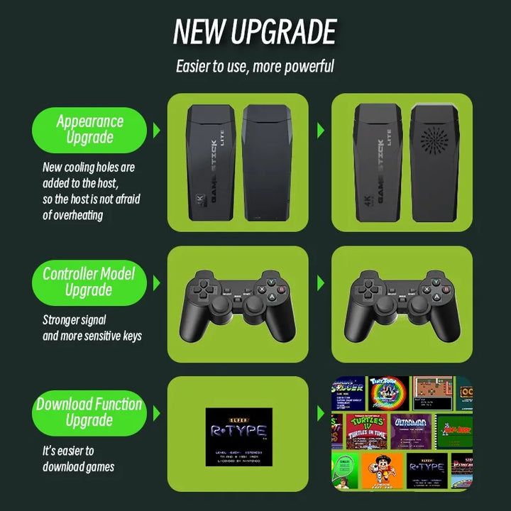 Para tv 2.4g console sem fio jogo vara 4k 10000 jogos portátil